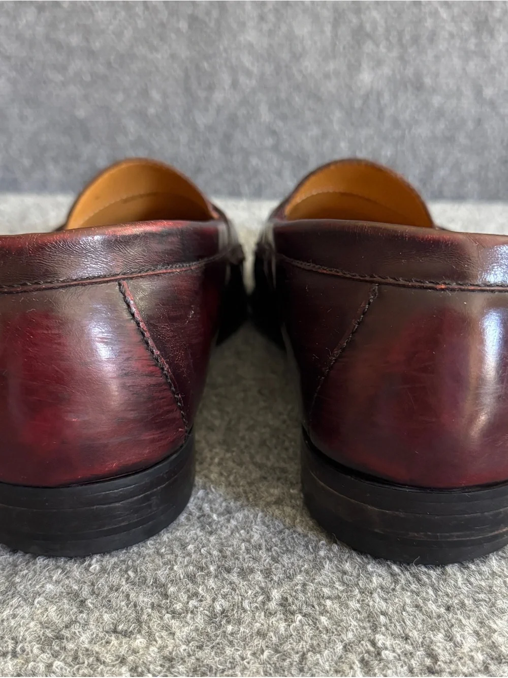 Cole Haan Pinch Tassel Loafers 14D Burgundy Oxblood Leather Moc Toe Slip On